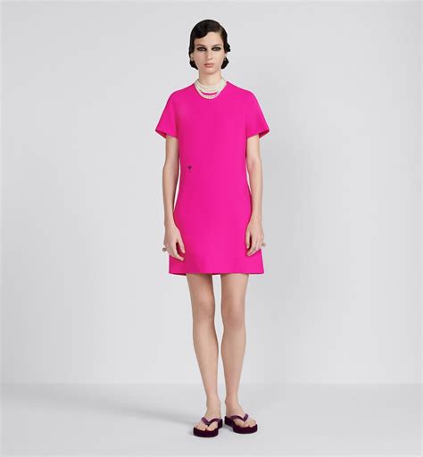 Straight Dress Rani Pink Wool and Silk 